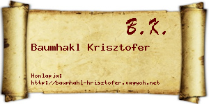 Baumhakl Krisztofer névjegykártya